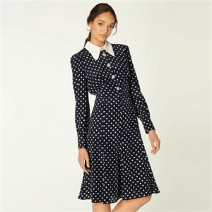 L.K. Bennett Mathilde Polka Dot Silk Tea Dress